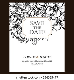 Invitation with floral background