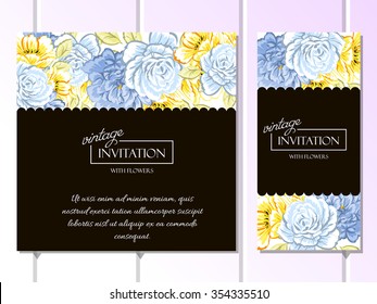 Invitation with floral background