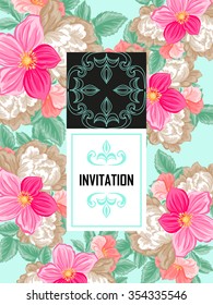 Invitation with floral background