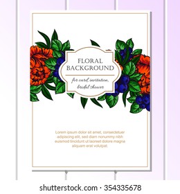 Invitation with floral background