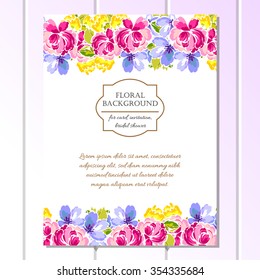 Invitation with floral background