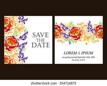 Invitation with floral background