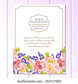 Invitation with floral background