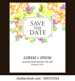 Invitation with floral background