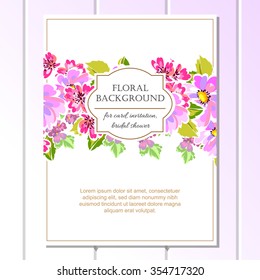 Invitation with floral background