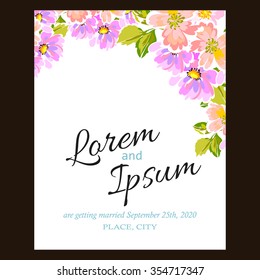 Invitation with floral background