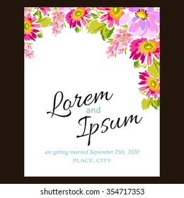 Invitation with floral background