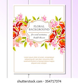 Invitation with floral background