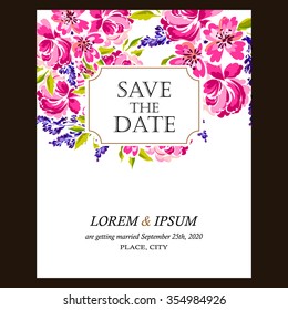 Invitation with floral background