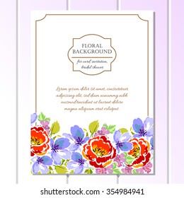 Invitation with floral background