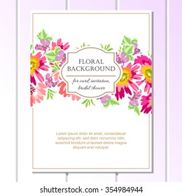 Invitation with floral background
