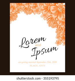 Invitation with floral background