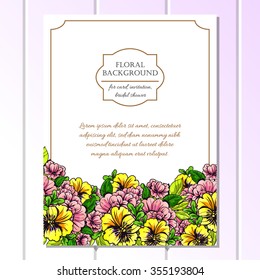 Invitation with floral background
