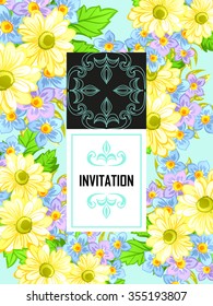 Invitation with floral background