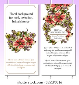 Invitation with floral background