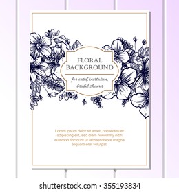 Invitation with floral background