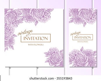 Invitation with floral background