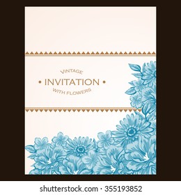 Invitation with floral background