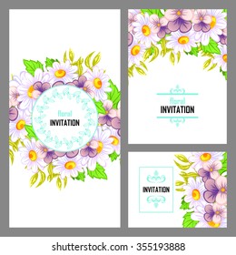 Invitation with floral background