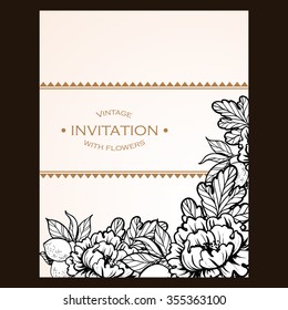 Invitation with floral background