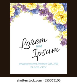 Invitation with floral background