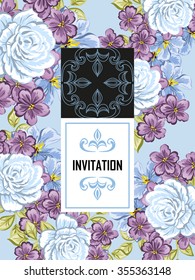 Invitation with floral background