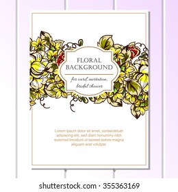 Invitation with floral background