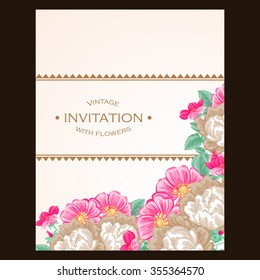 Invitation with floral background