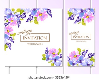 Invitation with floral background