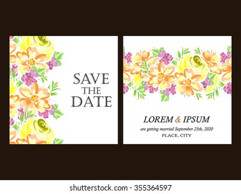 Invitation with floral background