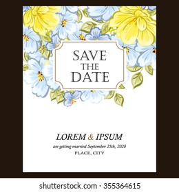 Invitation with floral background