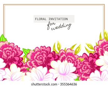 Invitation with floral background
