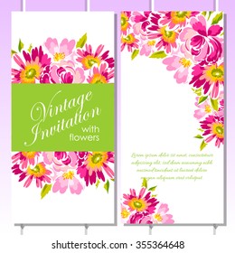 Invitation with floral background Invitation with floral background