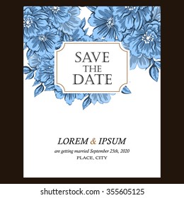 Invitation with floral background