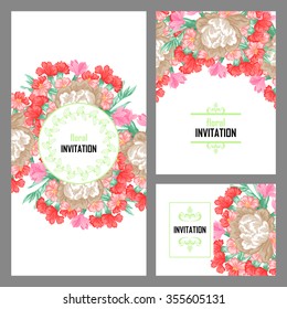 Invitation with floral background