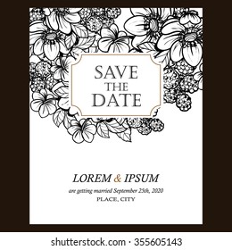 Invitation with floral background