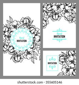 Invitation with floral background