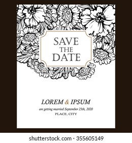 Invitation with floral background