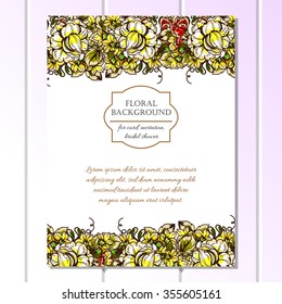 Invitation with floral background