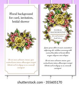Invitation with floral background