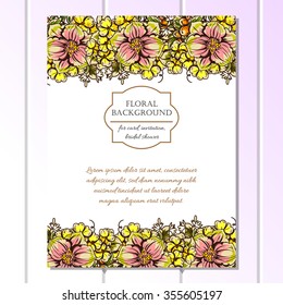 Invitation with floral background