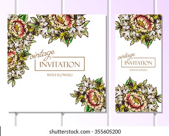Invitation with floral background