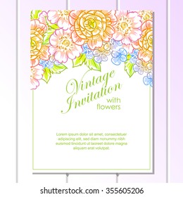 Invitation with floral background
