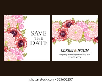 Invitation with floral background