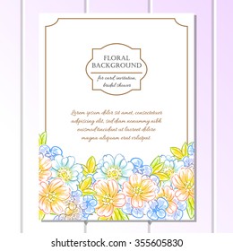 Invitation with floral background