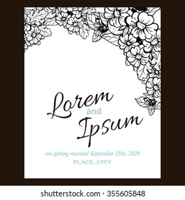 Invitation with floral background