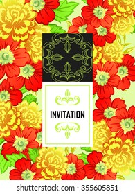 Invitation with floral background