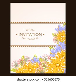 Invitation with floral background