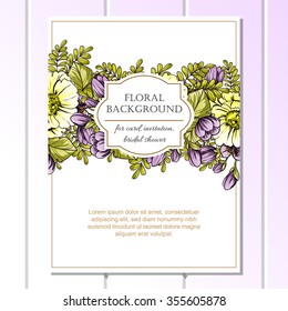 Invitation with floral background