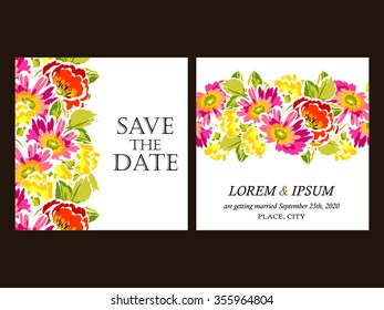 Invitation with floral background